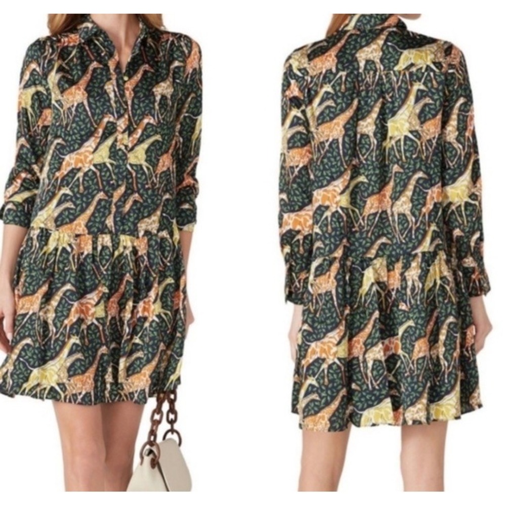 J.Crew Giraffe Print‎ Shirt Dress Size Small
